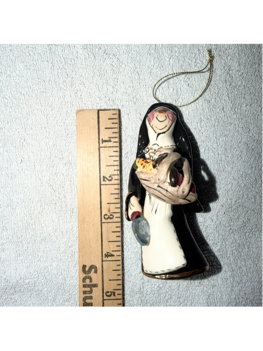 Vintage 2001 Blue Sky Heather Goldminc Clayworks Sister Bountiful Nun Ornament